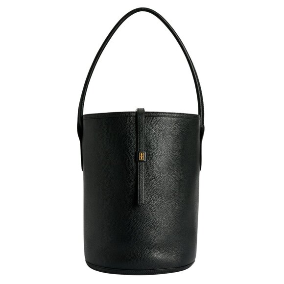 101. BY MALENE BIRGER Maryllon Grainy Leather Black Bucket Bag $730 NWOT - Picture 1 of 8